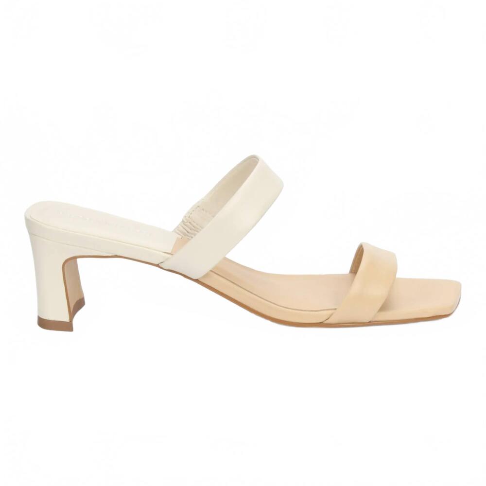 NEW BRUNO MENEGATTI women's trisha leather slide sandal in cream / off white